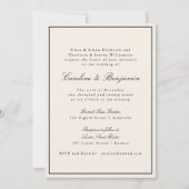 Formal Classic Border Script Elegant Wedding Ivory Einladung (Vorderseite)