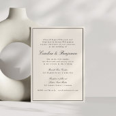 Formal Classic Border Script Elegant Wedding Ivory Einladung