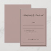 Formal Classic Border Script Elegante Wedding Mauv RSVP Karte (Vorne/Hinten)