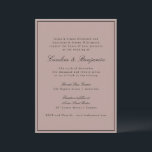 Formal Classic Border Script Mauve Wedding Website Einladung<br><div class="desc">Formale klassische klassische klassische Skriptsprache Elegante Einladung zur Hochzeit mit schmalen Grenzen in Schwarz und Online-UAWG Details in Dusty Mauve</div>