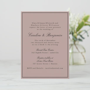Formal Classic Border Script Mauve Wedding Website Einladung