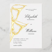 Formal Classic Calla Lilly Gold Wedding Folieneinladung (Vorderseite)