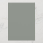 Formal Classic Calligraphy Gray Green Wedding Einladung (Rückseite)