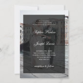 Formal Classic Dark Overlay QR Code Photo Wedding Einladung (Vorderseite)