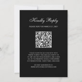 Formal Classic Dark Overlay QR Code Photo Wedding Einladung (Rückseite)