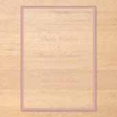 Formal Classic Dusty Rose Border Script Wedding Acryleinladungen (Vorderseite)