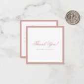 Formal Classic Dusty Rose Border Wedding Thank You Mitteilungskarte (Vorderseite/Rückseite Beispiel)