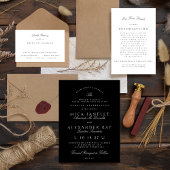 Formal Classic Elegant Calligraphy Wedding Details Begleitkarte