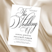 Formal classic elegant calligraphy wedding einladung