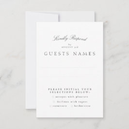Formal Classic Elegant Calligraphy Wedding RSVP Karte