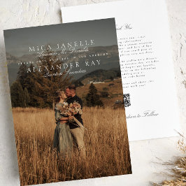 Formal Classic Elegant Names Foto QR Code Save The Date