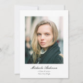 Formal Classic Elegante Foto Abschluss Ankündigung (Vorderseite)