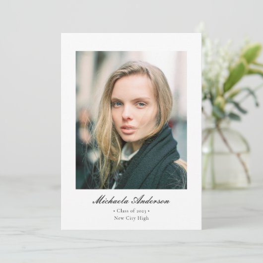 Formal Classic Elegante Foto Abschluss Ankündigung (Stehend Vorderseite)