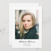Formal Classic Elegante Foto Abschluss Ankündigung (Vorne/Hinten)