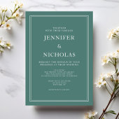 Formal Classic Emerald Green Wedding Einladung