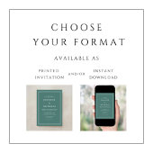 Formal Classic Emerald Green Wedding Einladung