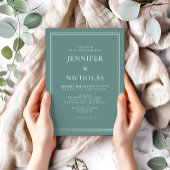 Formal Classic Emerald Green Wedding Einladung