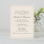 Formal Classic Gold Border Elegante Elfenbeinhochz Folieneinladung<br><div class="desc">Formale klassische Klassische Schrift Elegante Einladung zur Hochzeit mit schmalen Grenzen in Gold Foil und Online-UAWG in Elfenbein</div>