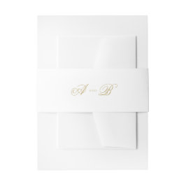Formal Classic Gold Monogram Script Wedding Einladungsbanderole
