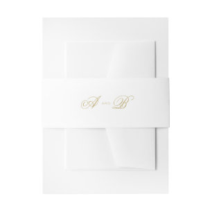 Formal Classic Gold Monogram Script Wedding Einladungsbanderole