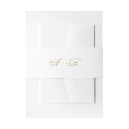 Formal Classic Gold Monogram Script Wedding Einladungsbanderole (Vorderseite Beispiel)