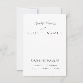 Formal Classic Gray White Calligraphy Wedding RSVP Karte