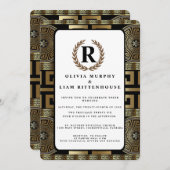 Formal Classic Grecian Key of Life Laurel Wreath Einladung (Vorne/Hinten)