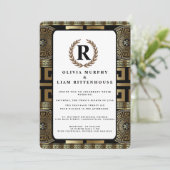 Formal Classic Grecian Key of Life Laurel Wreath Einladung (Stehend Vorderseite)