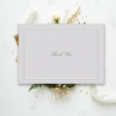 Formal Classic Green Elevated Frame Ivory Wedding Dankeskarte