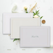 Formal Classic Green Elevated Frame Ivory Wedding Dankeskarte