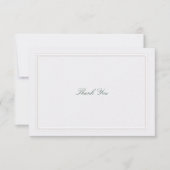 Formal Classic Green Elevated Frame Pearl Wedding Dankeskarte (Vorderseite)