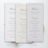 Formal Classic Green Ivory Wedding Program