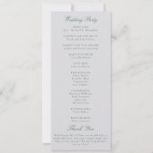 Formal Classic Green Ivory Wedding Program (Rückseite)