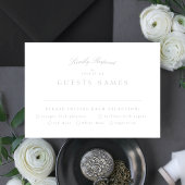 Formal Classic Light Grey Calligraphy Wedding RSVP Karte