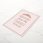 Formal Classic Luxury Blush Pink Quinceanera Folieneinladung (Gedreht)