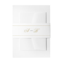 Formal Classic Monogram Black and Gold Wedding Einladungsbanderole