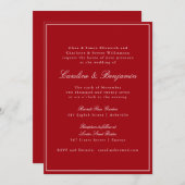Formal Classic Red Script Elegant Wedding RSVP Einladung (Vorne/Hinten)
