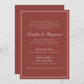 Formal Classic Rost Script Elegante Hochzeit Einladung (Vorne/Hinten)