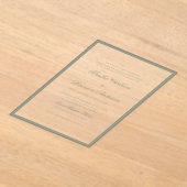 Formal Classic Sage Green Border & Script Wedding Acryleinladungen (Ablage )