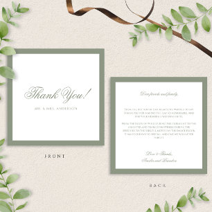 Formal Classic Sage Green Border Wedding Vielen Da Mitteilungskarte