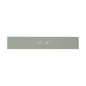 Formal Classic Sage Green Monogram Script Wedding Einladungsbanderole (Flach)