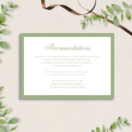 Formal Classic Sage Green Wedding Accommodation Begleitkarte