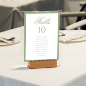 Formal Classic Sage Green Wedding Seating Chart Tischnummer