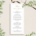 Formal Classic Script Black and Gold Wedding Menükarte<br><div class="desc">Das "Formal Classic Script Black and Gold Wedding Menu" ist eine raffinierte und luxuriöse Möglichkeit,  Ihre Empfang-Essdetails zu präsentieren. Die Speisekarte mit einem knalligen weißen Hintergrund ist mit elegantem schwarzem Text und raffinierten goldenen Schriftzeichen-Akzenten geschmückt. Dieses Design eignet sich perfekt für feierliche Hochzeiten und besticht durch zeitlose Eleganz.</div>