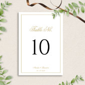 Formal Classic Script Black and Gold Wedding Tischnummer