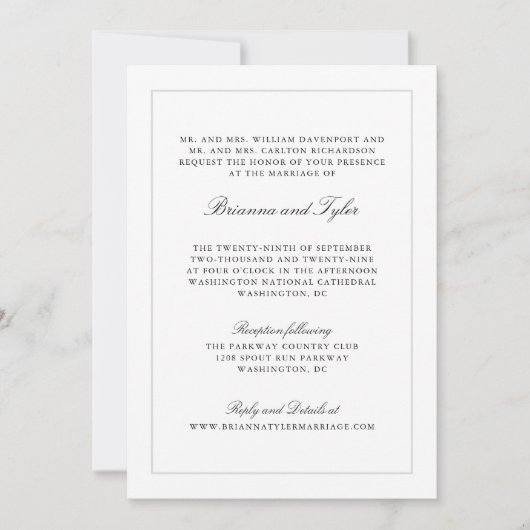 Formal Classic Script Elegant UAWG Wedding Einladung (Vorderseite)