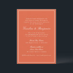 Formal Classic Warm Orange Script Elegante Hochzei Einladung<br><div class="desc">Eine raffinierte Hochzeitseinladung mit einem warmen, orangefarbenen Hintergrund mit klassischer Serif- und Skripttypografie für einen zeitlosen und raffinierten Look. Ein dünner weißer Rahmen umrahmt das Design und verleiht ihm eine Touch Eleganz. Diese Einladung eignet sich ideal für moderne, rustikale oder Herbsthochzeiten und Set den Ton für eine stilvolle und intime...</div>