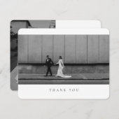 Formal Classic Wedding Photo Rounded Dankeskarte (Vorne/Hinten)