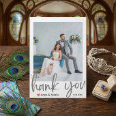 Formal Classic Wedding Photo Thank You Card Dankeskarte