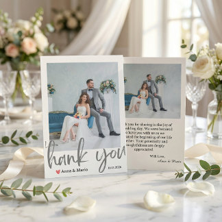 Formal Classic Wedding Photo Thank You Card Dankeskarte